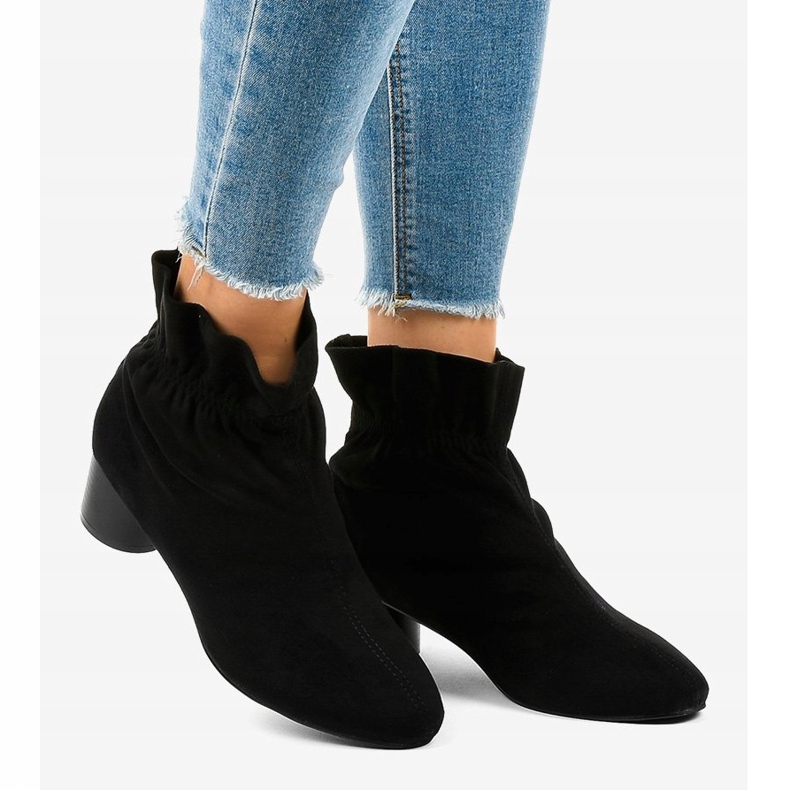 Black suede ankle boots on the JM5512M post 2