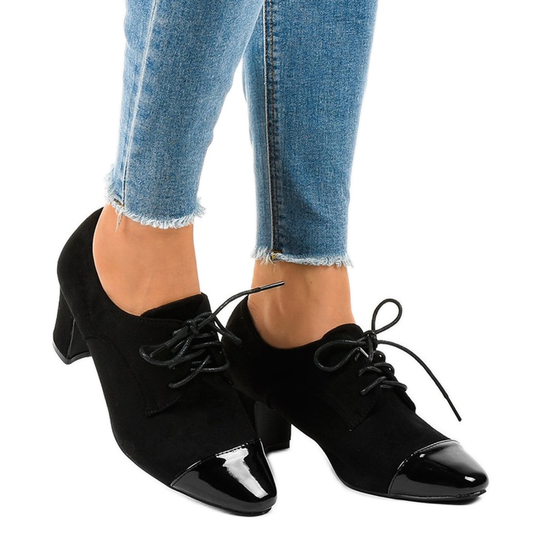 Black suede high heels JM5806N 1