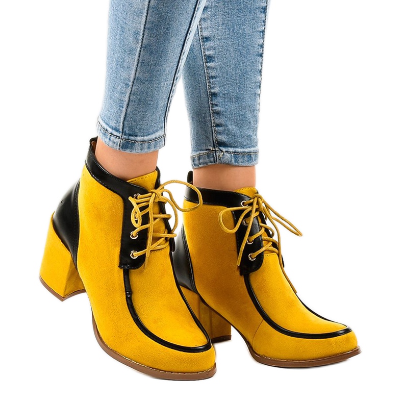 Camel suede ankle boots on the HF-296 post brown multicolored 1