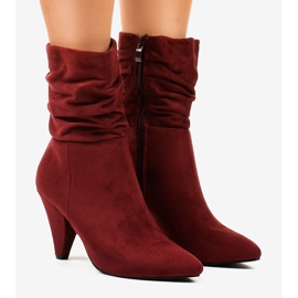 Maroon suede boots on the F027 post red 1