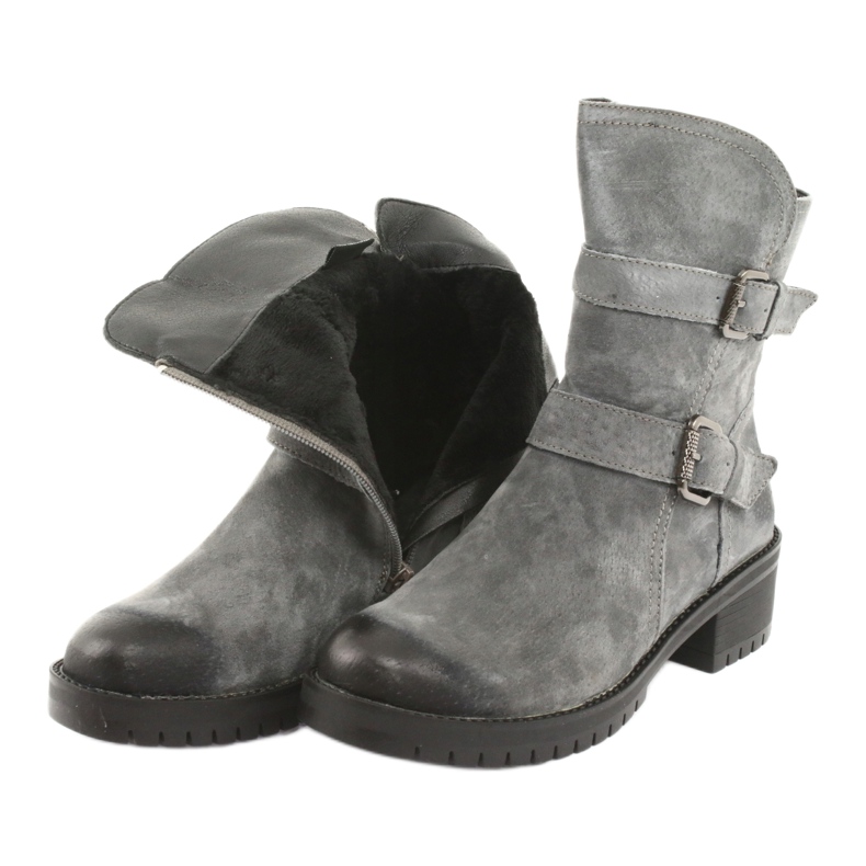M.Daszyński Gray Suede leather boots Daszyński 161 grey 5