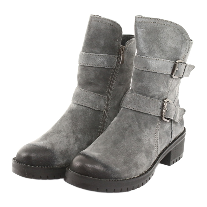 M.Daszyński Gray Suede leather boots Daszyński 161 grey 3