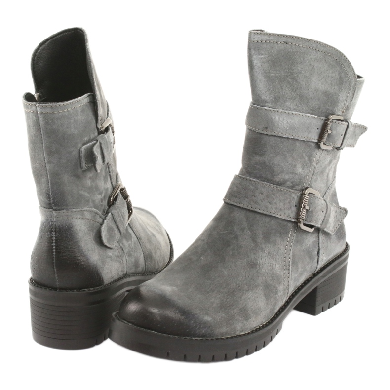 M.Daszyński Gray Suede leather boots Daszyński 161 grey 4