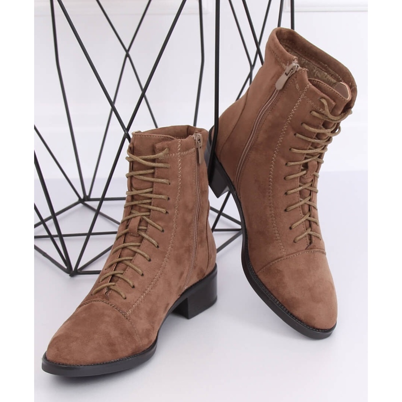 Lace-up boots, beige 3127 Khaki 2