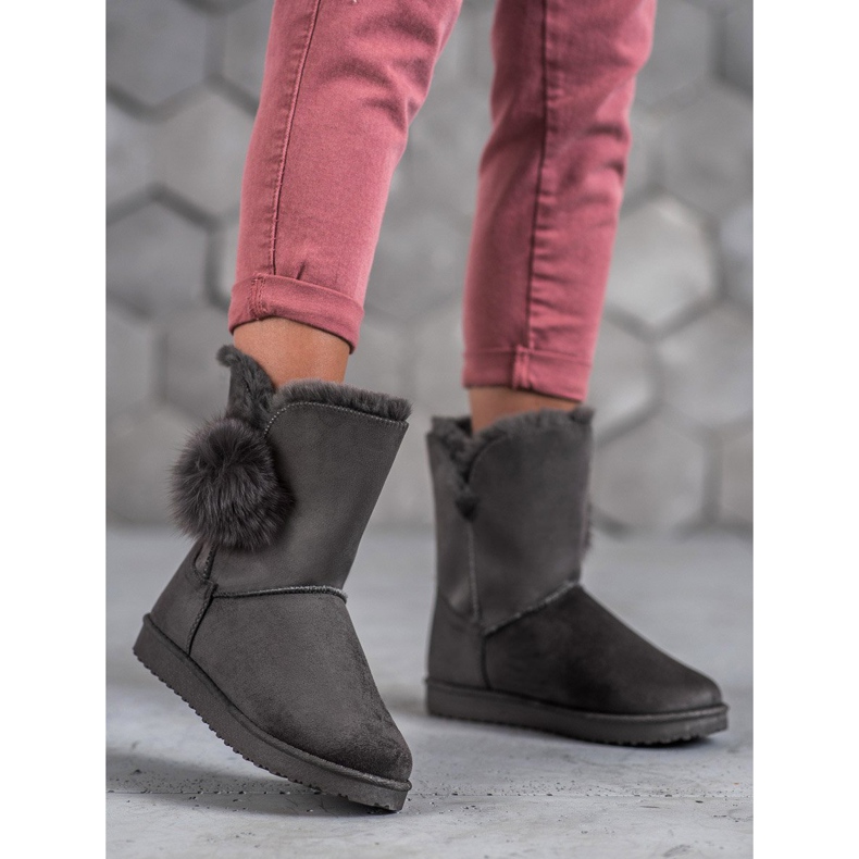 SHELOVET Mukluki With Pompom grey 1