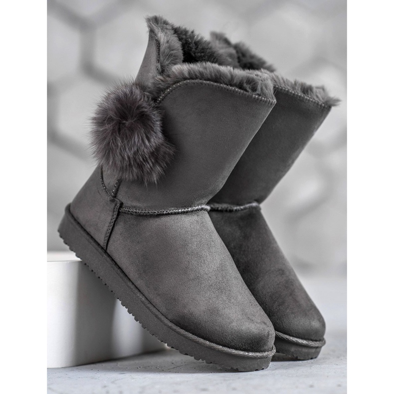 SHELOVET Mukluki With Pompom grey 2