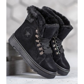SHELOVET Lace-up Black Boots 1