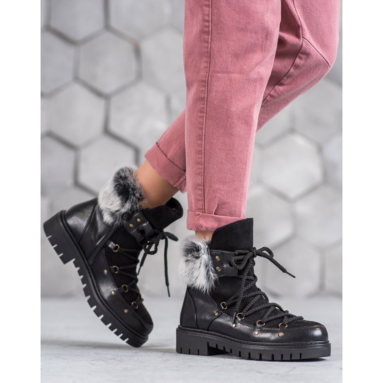 SHELOVET Women's slip on boots black 1