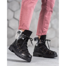 SHELOVET Women's slip on boots black 2