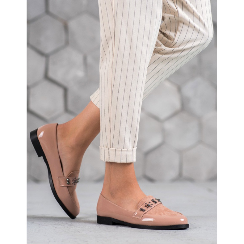 SHELOVET Lacquered loafers pink 1 SHELOVET Lacquered loafers pink 1