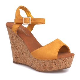 Wedge Sandals Cork 5H5654 Yellow 1