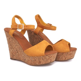 Wedge Sandals Cork 5H5654 Yellow 2