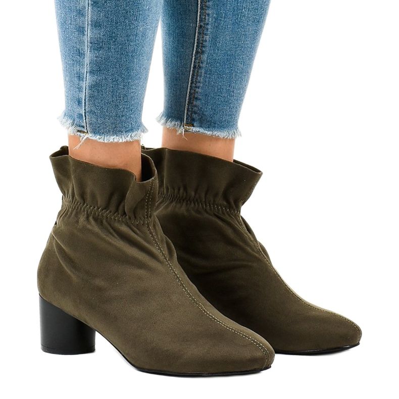 Green suede ankle boots on the JM5512M post 1