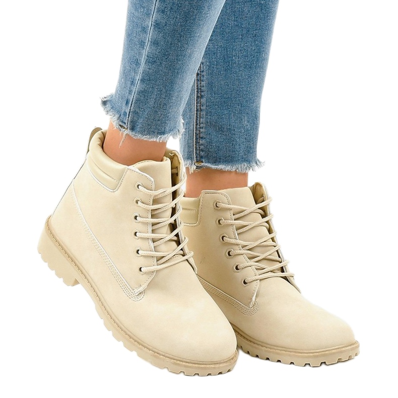 Beige hiking boots without insulation W-3033 1
