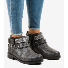 Gray boots decorated with a LL178 zipper grey 1