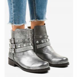 Gray boots richly decorated LL179 grey 1
