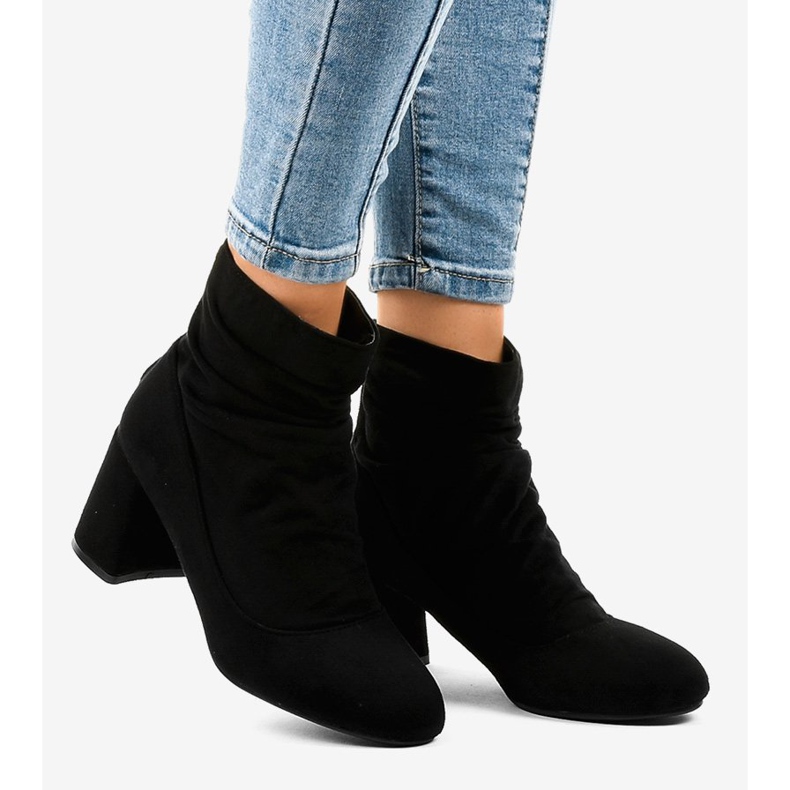Black suede ankle boots on the BD340 post 2