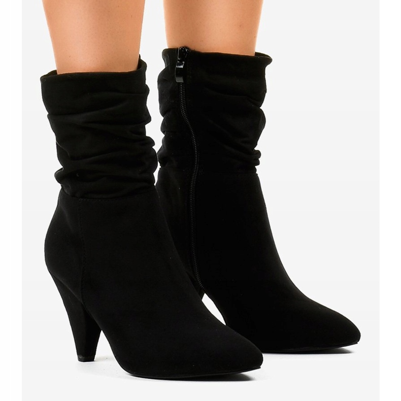 Black suede ankle boots on the F027 post 1