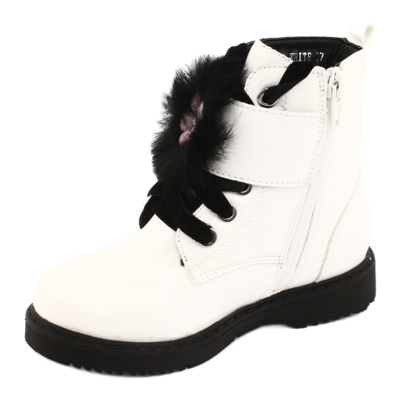 Varnished boots of Evento 1438 cans white black 2