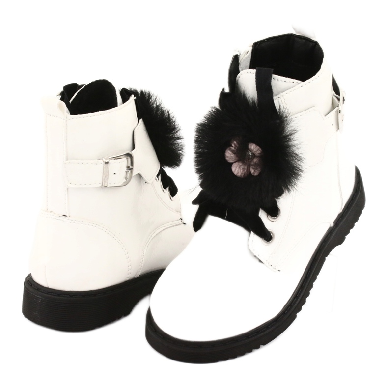 Varnished boots of Evento 1438 cans white black 4