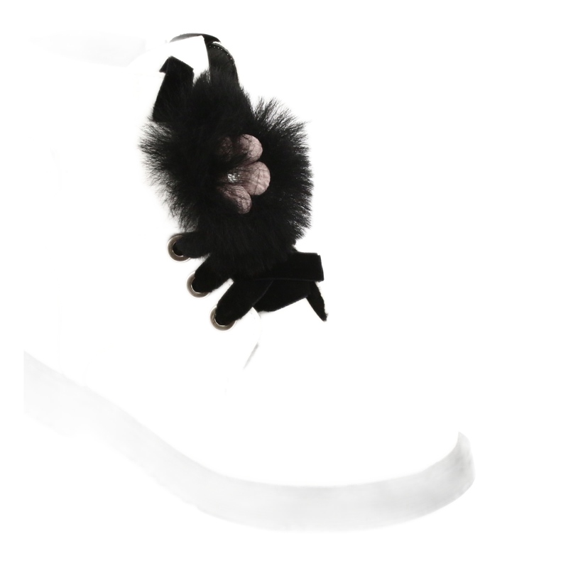 Varnished boots of Evento 1438 cans white black 1