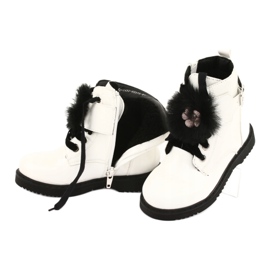 Varnished boots of Evento 1438 cans white black 5