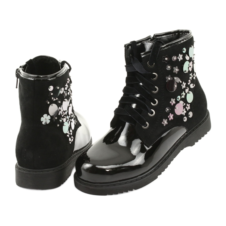 Evento 1433 lacquered sequins boots black 4