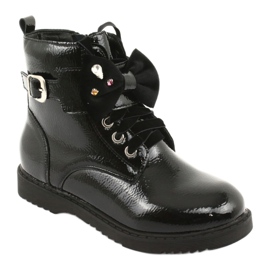 Lacquered boots with bow and rhinestones Evento 1432 black 1