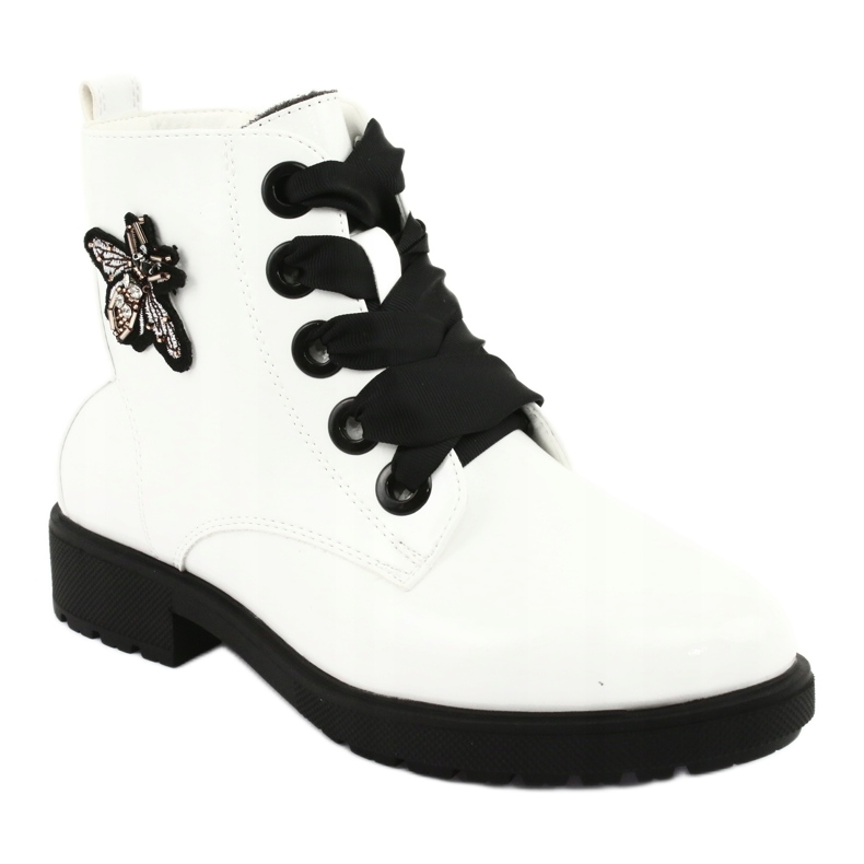 Lacquer boots Sergio Leone 530 white black 1