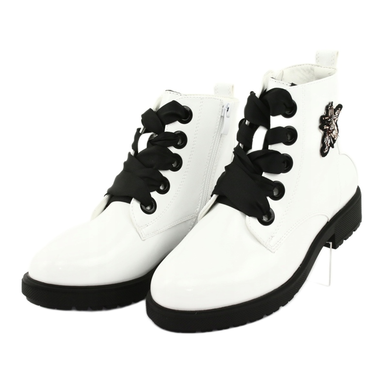 Lacquer boots Sergio Leone 530 white black 3