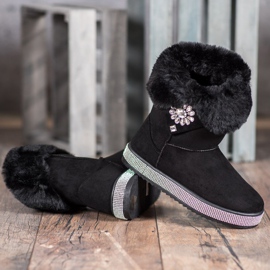 SHELOVET Snow Boots With Cubic Zirconia black 1