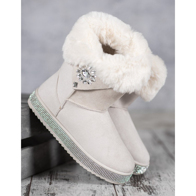 SHELOVET Snow Boots With Cubic Zirconia brown 1