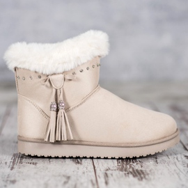 SHELOVET Mukluki With Crystals brown 2
