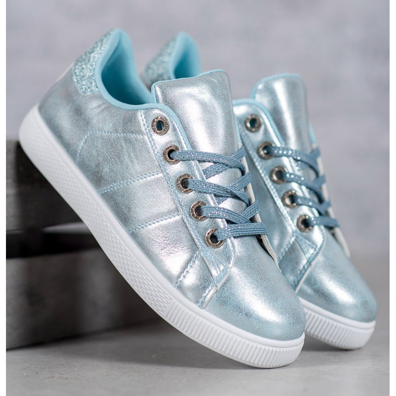 SHELOVET Sneakers With Glitter blue 1