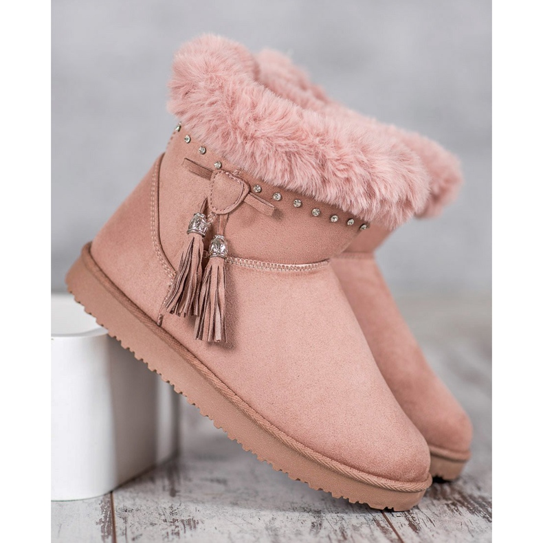 SHELOVET Mukluki With Crystals pink 1