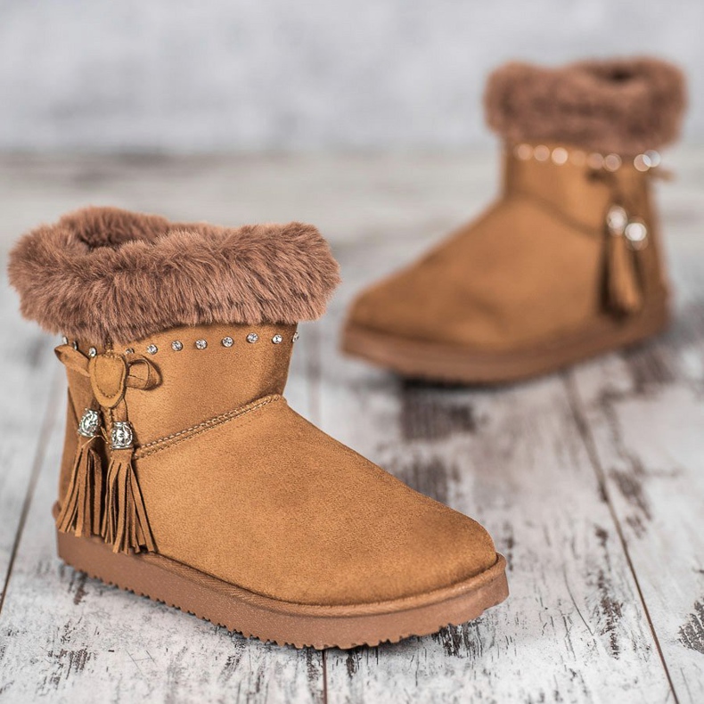 SHELOVET Mukluki With Crystals brown 2