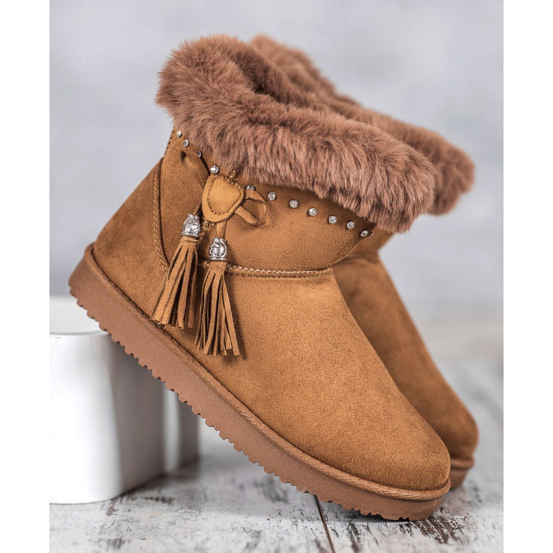 SHELOVET Mukluki With Crystals brown 1