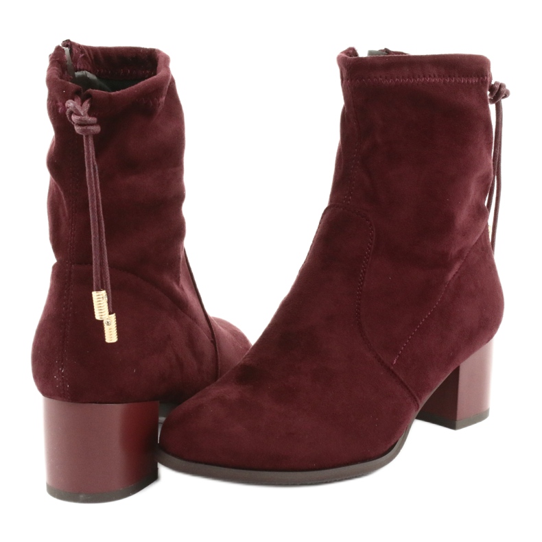 M.Daszyński Suede high-heeled boots Daszyński SA58 red multicolored 4