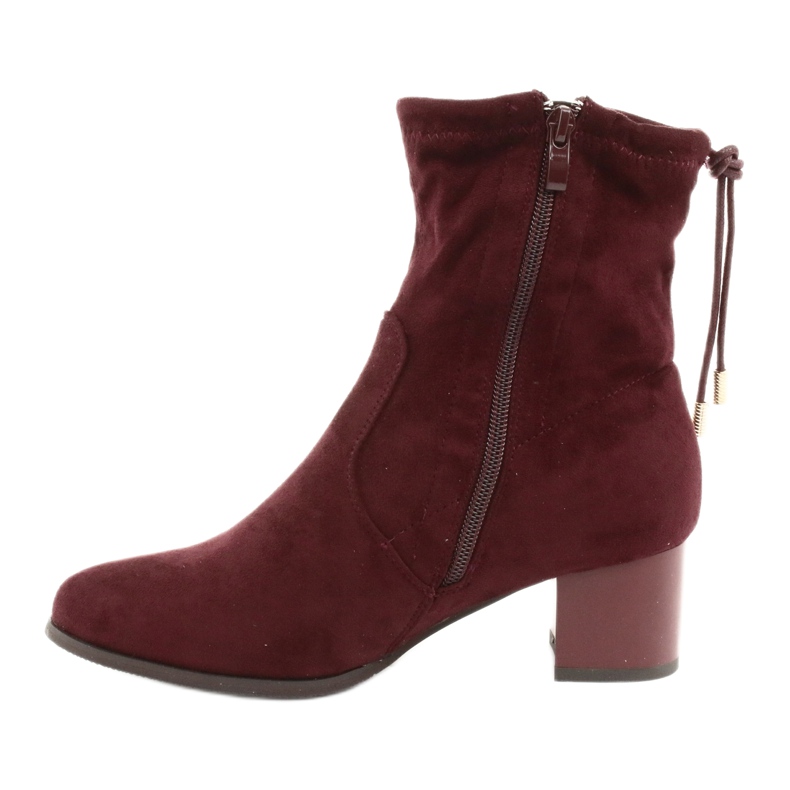 M.Daszyński Suede high-heeled boots Daszyński SA58 red multicolored 2