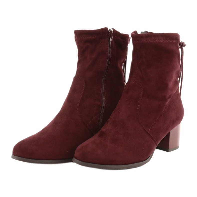 M.Daszyński Suede high-heeled boots Daszyński SA58 red multicolored 3