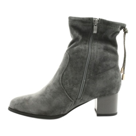 M.Daszyński Suede high-heeled boots Daszyński SA58 grey 2