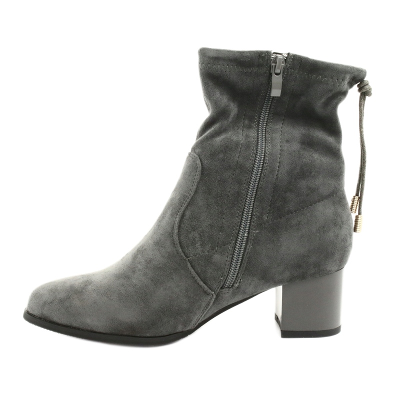 M.Daszyński Suede high-heeled boots Daszyński SA58 grey 2