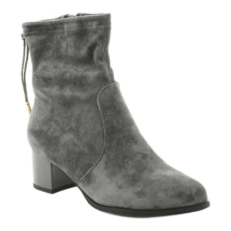 M.Daszyński Suede high-heeled boots Daszyński SA58 grey 1