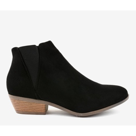 Black suede boots on the post for women W06-17 1