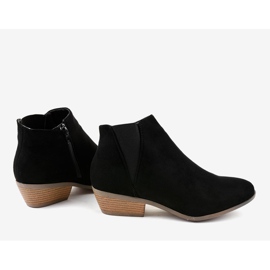 Black suede boots on the post for women W06-17 2