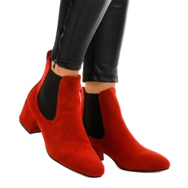 Red ankle boots with elastic 8012-PA 1