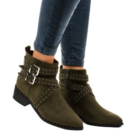 Green suede ankle boots on the T172 post 1