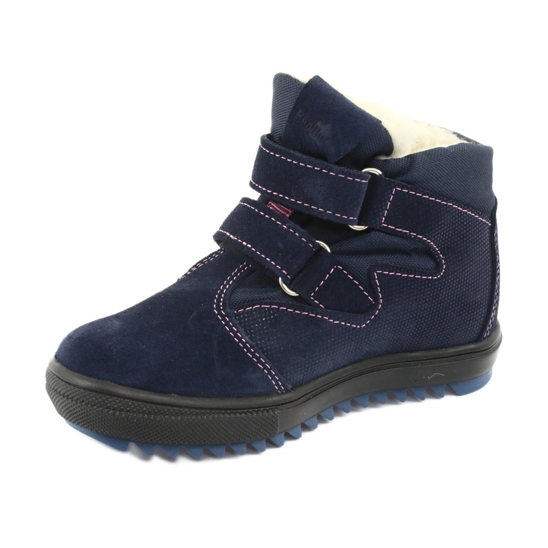 Boots with a membrane Ren But 3346 velcro navy blue pink 2
