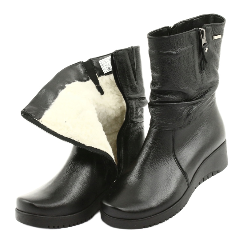 Gregors Black Fur wedge boots 792 4