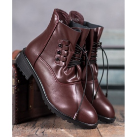 Groto Gogo Boots With Ribbed red 1